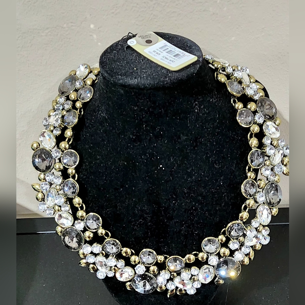 NWT One Wink Chunky Jeweled And Beaded Collar Statement Necklace